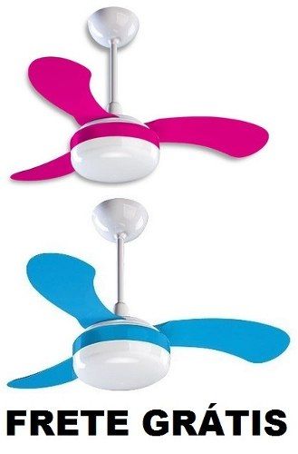 Ventilador Teto Petit Ventisol Rosa Ou Azul 127v